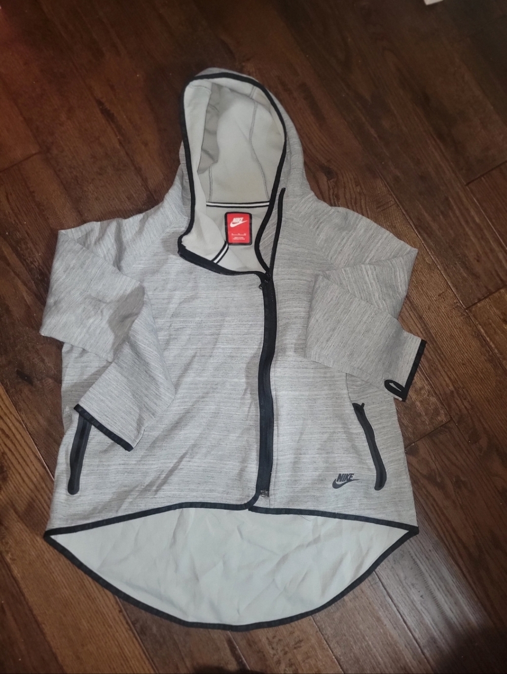 Nike Light Grey Hoodie with Scoop Back